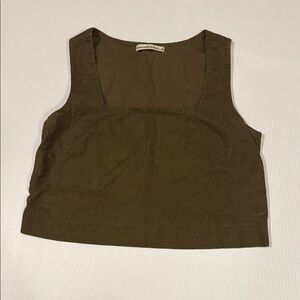 Abercrombie & Fitch olive Green Crop Tank Top.